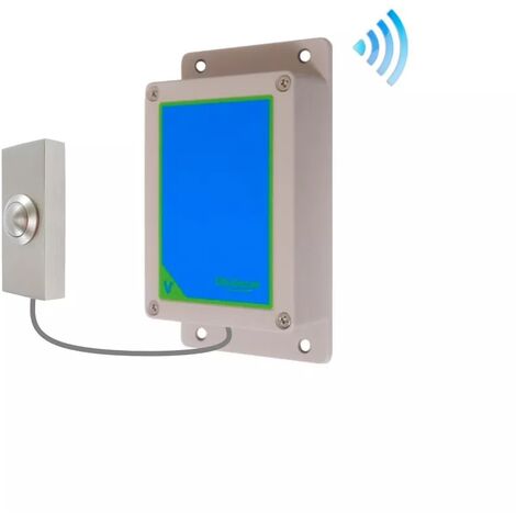 Bouton déporté supplémentaire sans fil 800m longue portée IP65 autonome extérieur métal brossé (PROTECT 800)