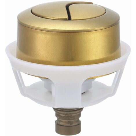 CYSLMUK Bouton Doré Poussoir Chasse d'Eau Rechange WC, Finition Or Brossé pour Réservoir à Câble Caché