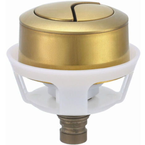 Bouton Doré Poussoir Chasse d'Eau Rechange WC, Finition Or Brossé pour Réservoir à Câble Caché