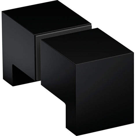 Bouton double de porte de cabine de douche - Modèle : Carré - Pour verre d'épaisseur : 8 à 12 mm - Hauteur : 25 mm - Largeur : 30 mm - ITAR