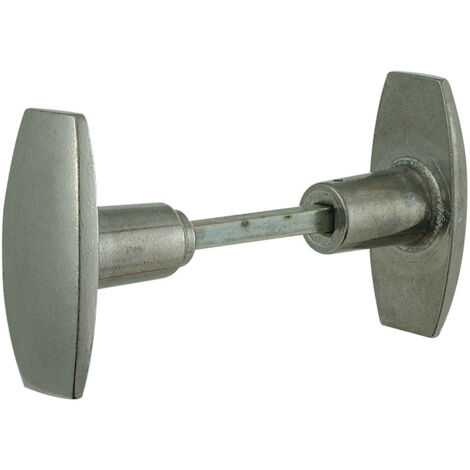 Bouton double en alu poli - DUVAL - Tige carrée 6 x 90 mm