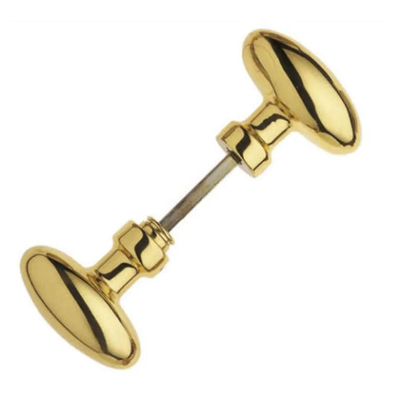 Sofoc - Poignée de porte bouton double olive, Laiton poli