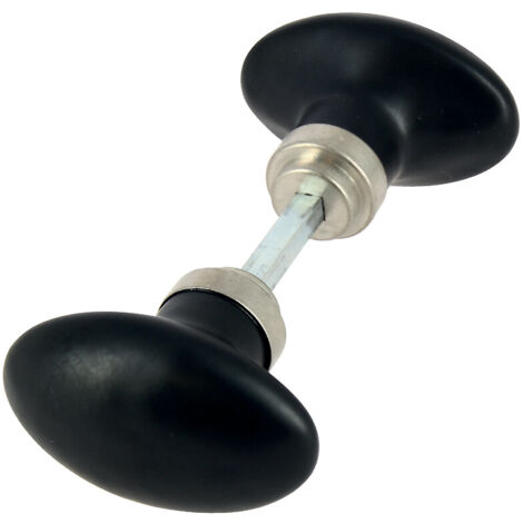 Bouton double ovale 1 portée carré de 6 mm coloris noir mat finition nickel mat - MÉRIGOUS