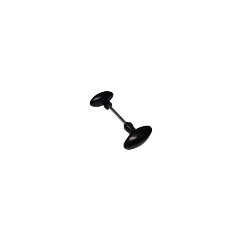 Bouton Double Ovale Aluminium noir