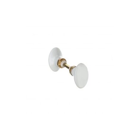 Bouton double ovale en porcelaine blanche – Compatible avec portes anciennes – Vis pointeaux pour installation sans jeu – Écart 40 à 65 mm – Home Friendly