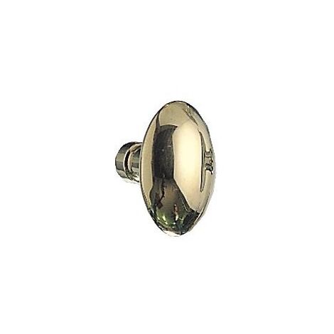 Bouton double rustique laiton 1 portée forme ovale laiton poli