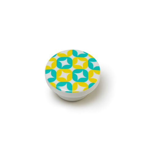Bouton en bois avec finition bleue, dimensions: 38x38x22 mm Ø: 38 mm - talla