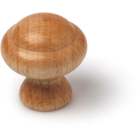 Bouton en bois avec finition en hêtre transparent., Dimensions: 30x30x32mm, Ø: 30 mm - talla