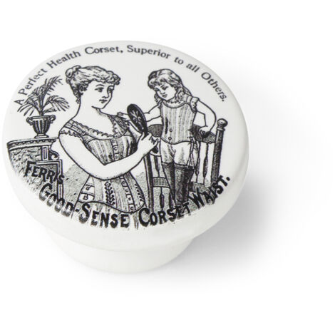 Bouton en bois avec finition illust. rétro, dimensions: 38x38x22mm Ø: 38mm - talla