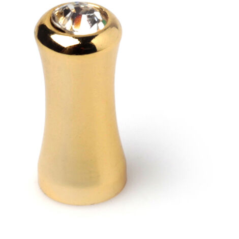 Bouton en laiton avec finition strass transparent., Dimensions: 10x10x23mm Ø: 10mm - talla