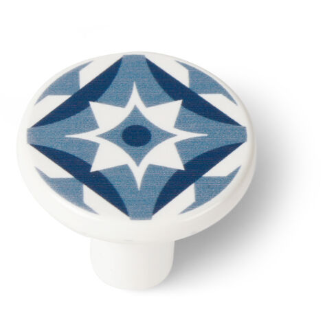 Bouton en plastique avec finition bleue, dimensions: 33x33x27mm Ø: 33mm - talla