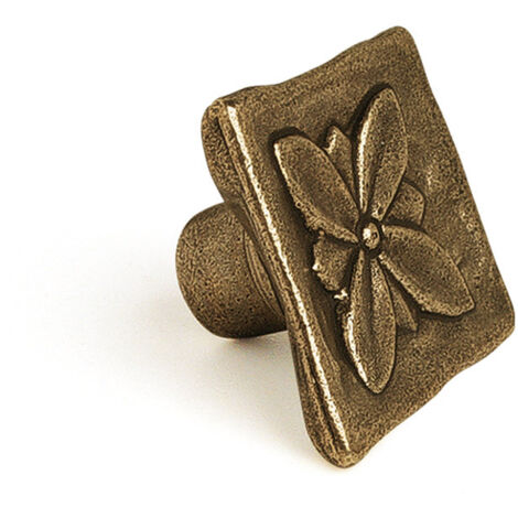 Bouton en zamak avec finition en cuir, dimensions: 33x31x20mm - talla