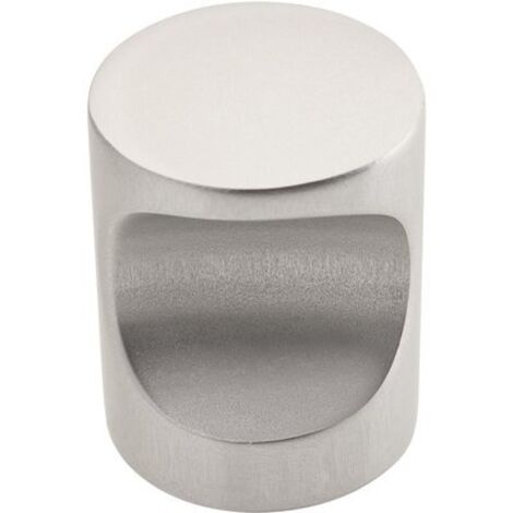 bouton encoche alu argent poli 20mm