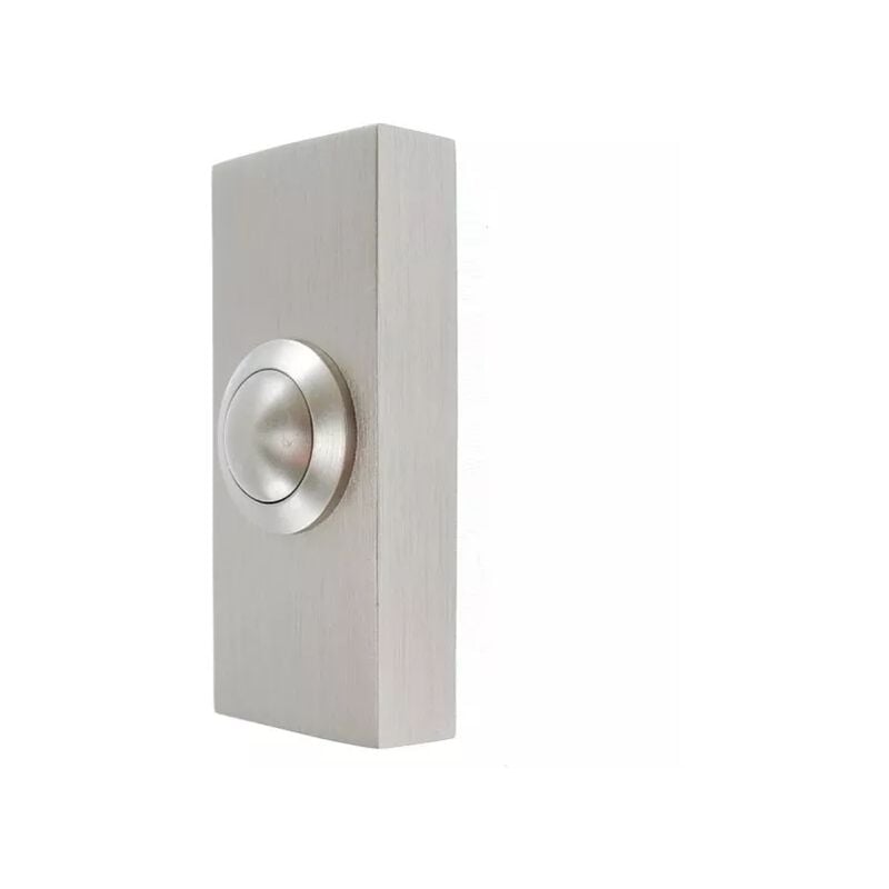 Bouton extérieur déporté métal brossé - Connexion filaire NO