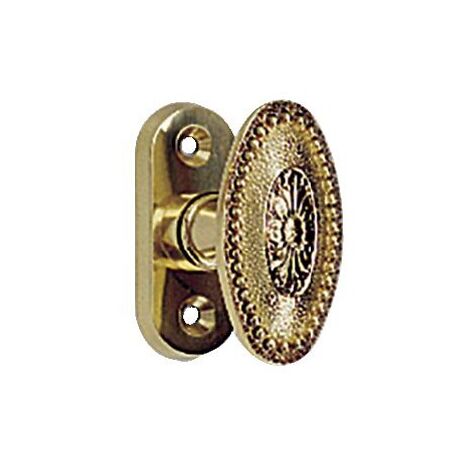 Bouton fenêtre style louis XVI perlé sur rosette – Laiton doré – Élégance classique pour fenêtres – Installation facile – Cadap