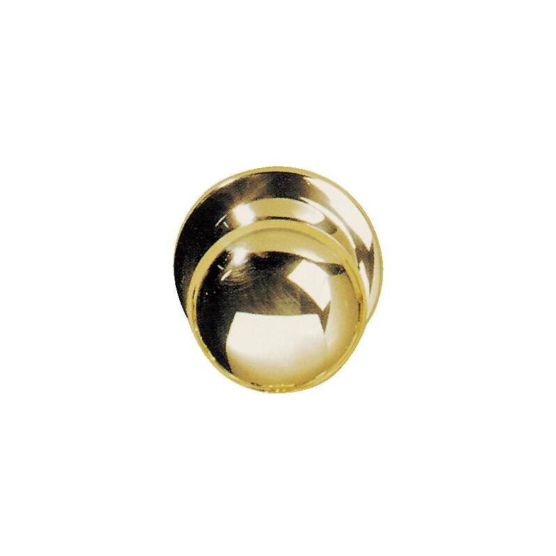 Cadap - Bouton de porte rond fixe diamètre 70 mm - finition laiton poli verni 118/1