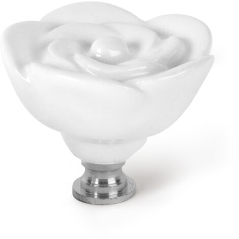 Bouton fleur porcelaine blanche E525