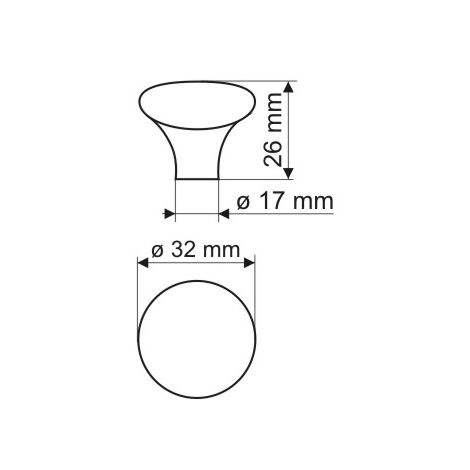 Bouton GP20, porcelaine laiteuse, motif 2