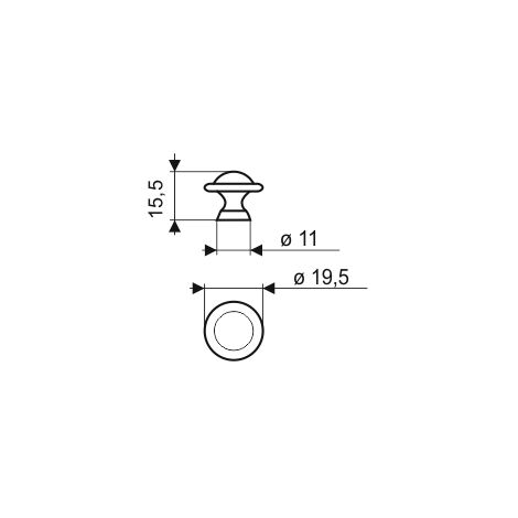 Bouton GP51, nickel satiné