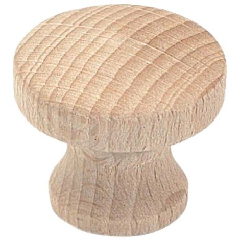 Bouton hêtre diamètre 30 mm moderne bois brut - CADAP