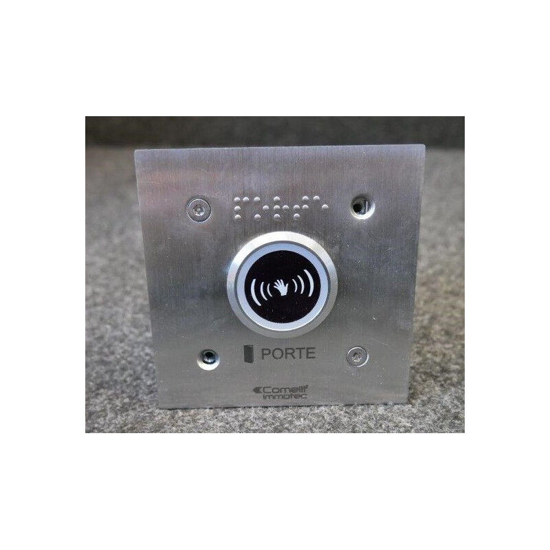 Comelit - Bouton infrarouge lumineux 100x100mm en inox monté sur façade
