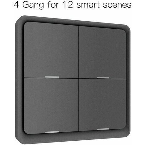 Bouton interrupteur sans fil Smart Graffiti Pile bouton intégrée (à utiliser avec la passerelle sans fil Zigbee), gris Quatre directions gris Quatre directions
