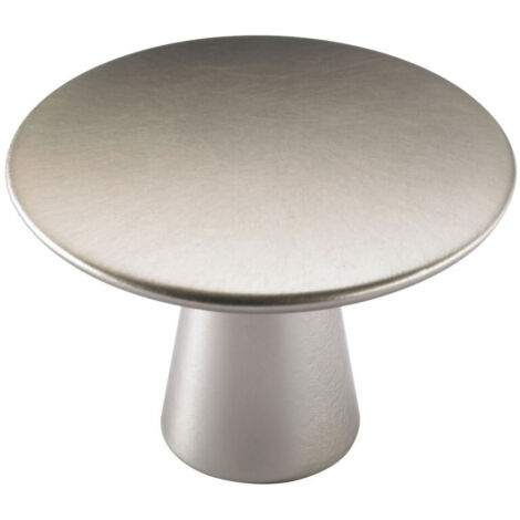 Bouton issa - Diamètre : 40 mm - Hauteur : 27 mm - Décor : Inox brossé - Matériau : Zinc - HETTICH