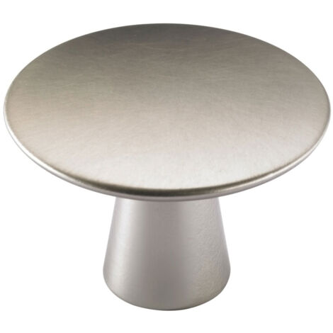 Bouton issa - Diamètre : 40 mm - Hauteur : 27 mm - Décor : Inox brossé - Matériau : Zinc - HETTICH - Matériau : Zinc