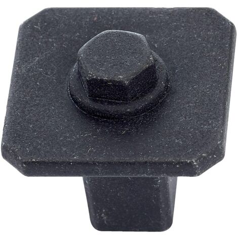 Bouton KENTUCKY 27 x 27 mm hauteur 26 mm en zamak finition vieux fer mat - METAKOR