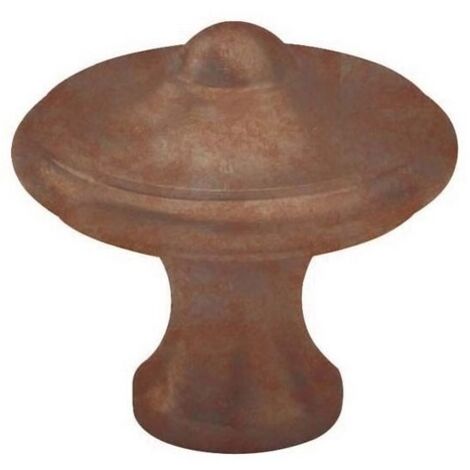Bouton lyonnais fer rouillé - Diamètre : 30 mm - Hauteur : 30 mm - Décor : Rouillé ciré - DUBOIS