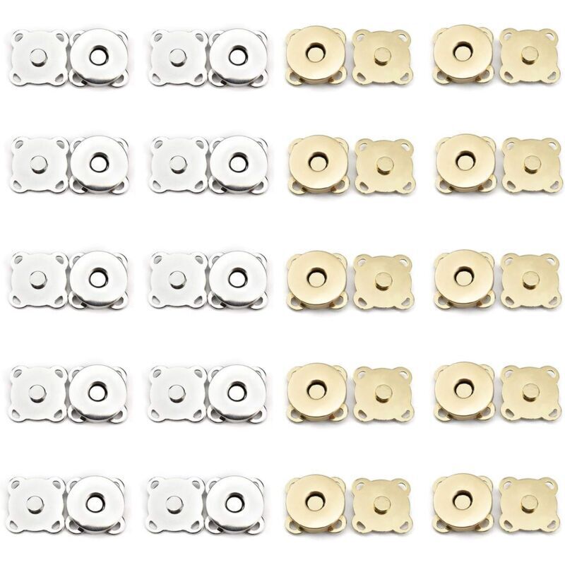 Bouton Magnétique Diy Fermoir Magnétique Argenté Bouton Magnétique De Couture Fermetures À Bouton Magnétique Pour Sac Pour Les Sacs, La Couture,
