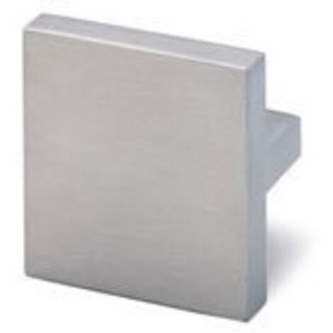 Bouton messana inox - Hauteur : 25 mm - Décor : Inox brossé - Diamètre : - - Matériau : Inox - Section : 42 x 42 mm - HETTICH