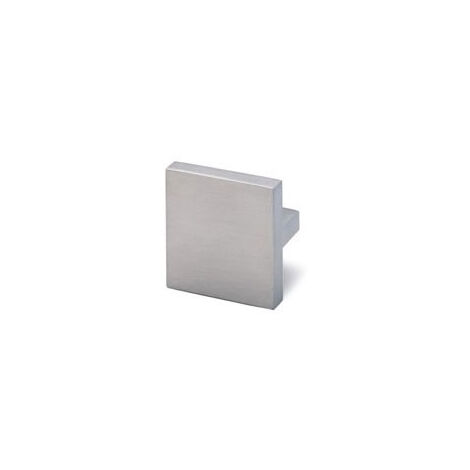 Bouton messana inox - Hauteur : 25 mm - Décor : Inox brossé - Diamètre : - - Matériau : Inox - Section : 42 x 42 mm - : - HETTICH - Section : 42 x 42 mm