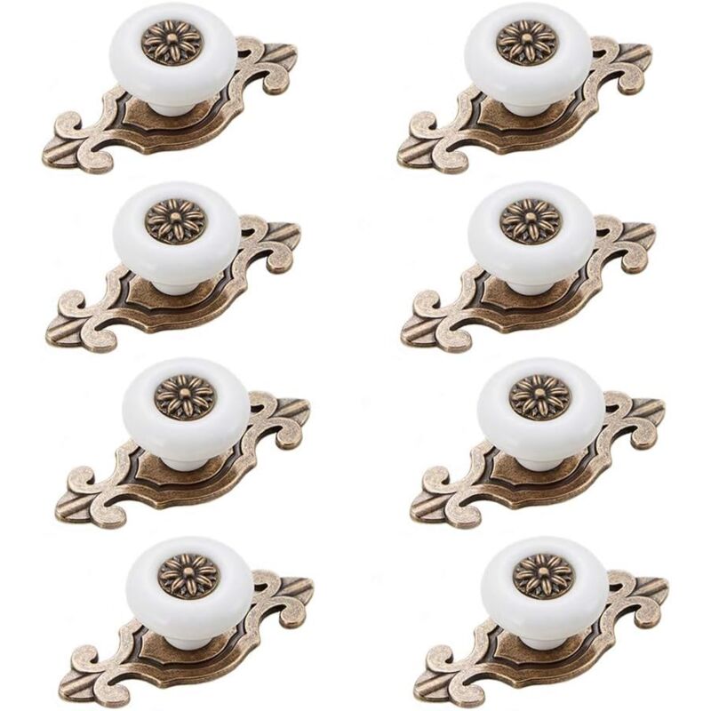 Bouton Meuble 8 Pièces Bouton Tiroir Style Vintage Bouton de Meuble Bouton Tiroir avec Vis Accessoires