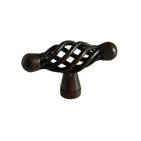Bouton Meuble Acier Rouille - L55mm h34mm - Style Rustique