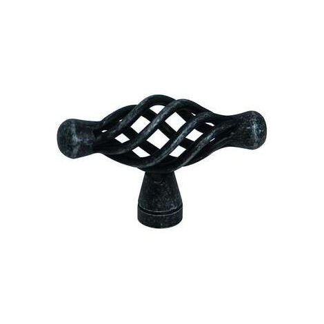 Bouton Meuble Acier Vieilli Fer - L55mm H34mm
