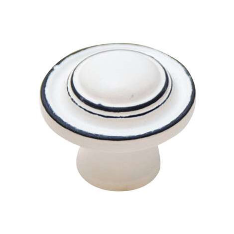 Bouton Meuble Blanc Métal B BEAUTY Diamètre 31mm