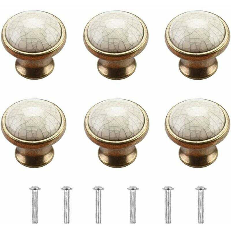 Bouton Meuble Boutons de Porte de Placard 6 Pièces Bouton de Meuble Porcelaine Bouton de Meuble Vintage Boutons Porte Bouton de Commode Boutons de