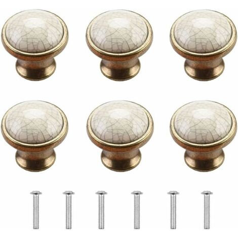 Bouton Meuble Boutons de Porte de Placard 6 Pièces Bouton de Meuble Porcelaine Bouton de Meuble Vintage Boutons Porte Bouton de Commode Boutons de Porte en Céramique Bouton de Porte Cuisine