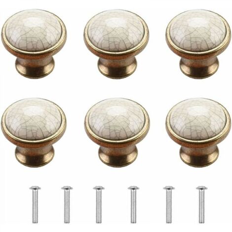 Bouton Meuble Boutons de Porte de Placard 6 Pièces Bouton de Meuble Porcelaine Bouton de Meuble Vintage Boutons Porte Bouton de Commode Boutons de Porte en Céramique Bouton de Porte Cuisine