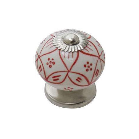 Bouton Meuble Céramique Rouge Jasmin - B BEAUTY