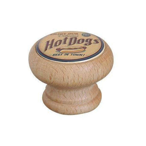 Bouton Meuble Hot Dog Bois - B BEAUTY - Diamètre 40mm