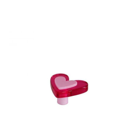 Bouton Meuble Résine Rose Coeur - B BEAUTY - 42mm