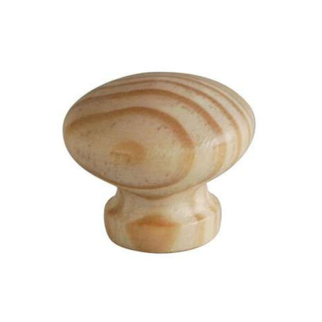 Bouton Meuble Rond Classique Pin Vernis 30mm