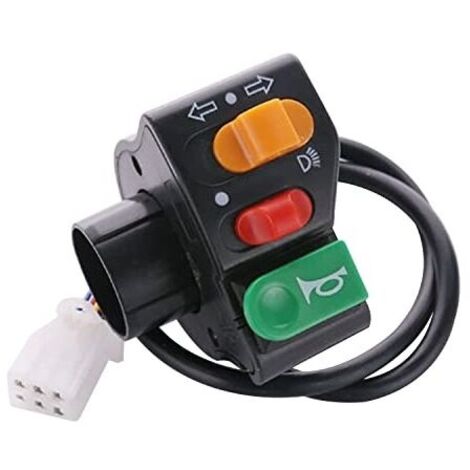 Bouton Moto Phare,LED Moto Interrupteur Guidon Bouton Moto On/Off 3 en1,clignotant moto led, éTanche Klaxon,Phare Antibrouillard,Multifonction Bouton Éclairages et Composants-LIAIKI
