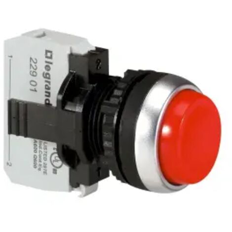 Bouton non lumineux à impulsion dépassant IP69 Osmoz complet Ø22 rouge LEGRAND 023715