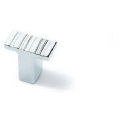Bouton oka - Hauteur : 26 mm - Décor : Chromé - Matériau : Zamac - Section : 20 x 40 mm - HETTICH