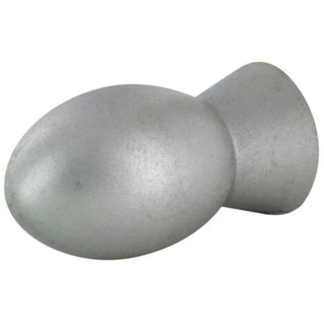 Bouton olive, PVC gris alu, D.15mm, H.30mm, 1 pièce avec visserie.