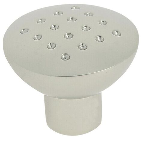 Bouton perforé zamak - finition nickelé satiné Ø 33 mm - CADAP