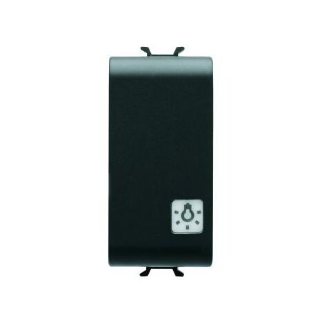 BOUTON-POU. 1M 1P NO 16A 'LUMIÈRE' NOIR GEWISS GW12151